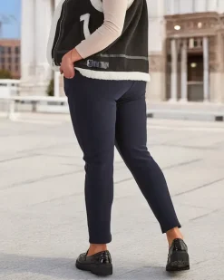 Legginsy / Tregginsy|Plus Size^Royalfashion Damskie ocieplane spodnie typu tregginsy PLUS SIZE Granatowy