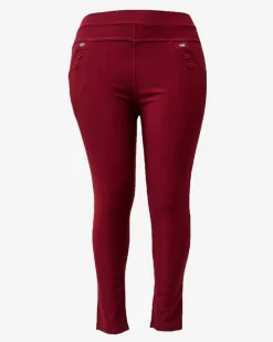 Legginsy / Tregginsy|Plus Size^Royalfashion Damskie ocieplane spodnie typu tregginsy PLUS SIZE Bordowy
