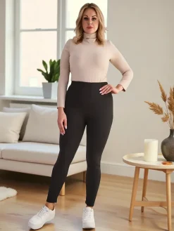 Legginsy / Tregginsy|Plus Size^Royalfashion Damskie ocieplane spodnie typu tregginsy PLUS SIZE czarny