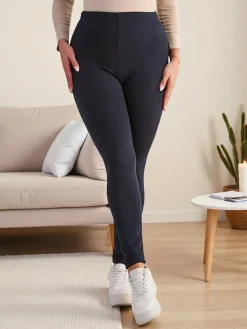 Legginsy / Tregginsy|Plus Size^Royalfashion Damskie ocieplane spodnie typu tregginsy PLUS SIZE Granatowy