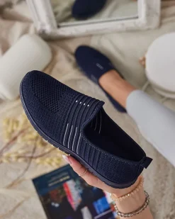 Półbuty^Royalfashion Damskie półbuty Sefella Granatowy