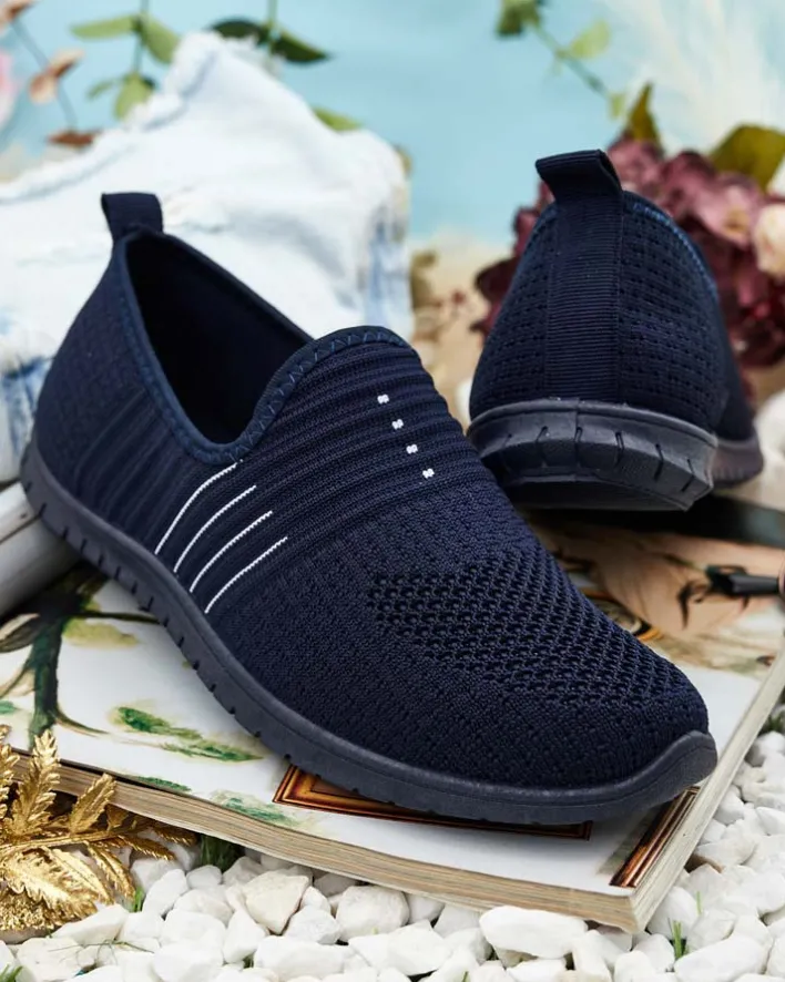 Półbuty^Royalfashion Damskie półbuty Sefella Granatowy