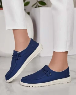 Półbuty^Royalfashion Damskie półbuty sznurowane Reptess Granatowy