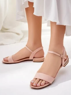 Ugc|Sandały Płaskie^Royalfashion Damskie sandały na płaskiej podeszwie Aronies różowy