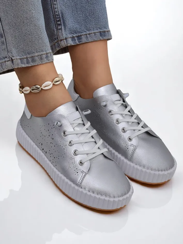 Sneakersy|Sportowe^Royalfashion Damskie sneakersy ażurowe Luna Lace biały