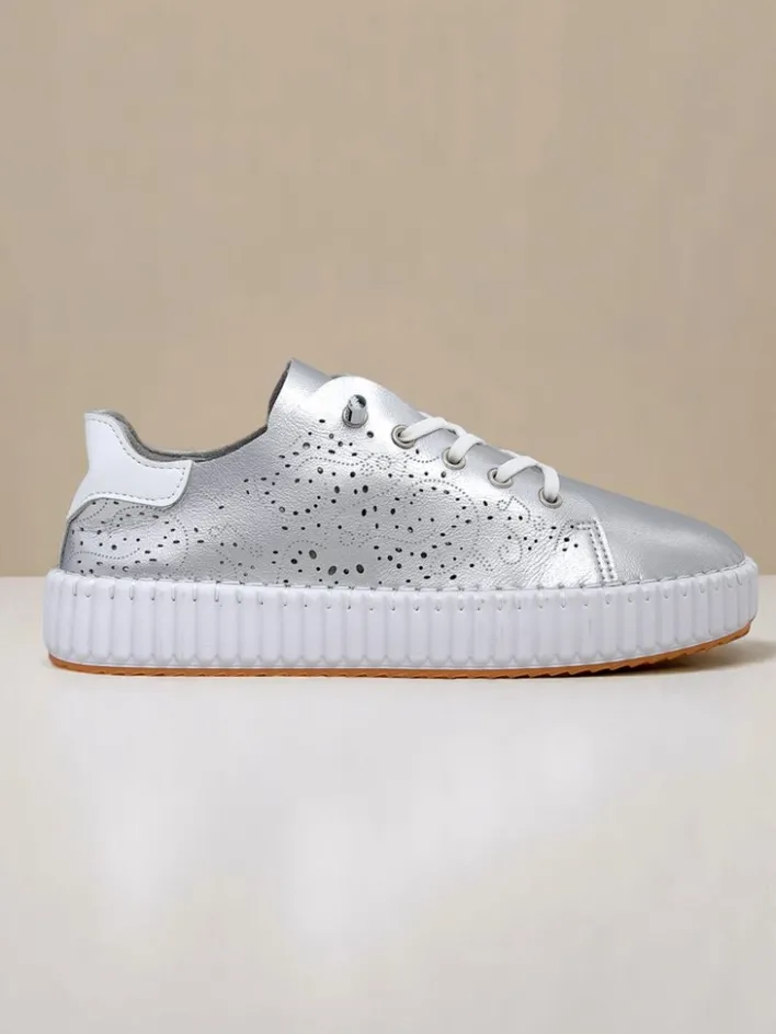 Sneakersy|Sportowe^Royalfashion Damskie sneakersy ażurowe Luna Lace biały