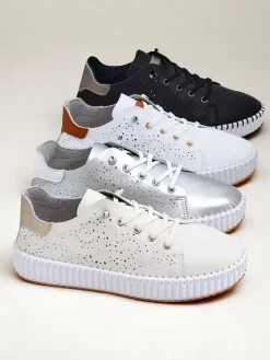 Sneakersy|Sportowe^Royalfashion Damskie sneakersy ażurowe Luna Lace biały
