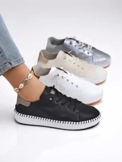 Sportowe|Sneakersy^Royalfashion Damskie sneakersy ażurowe Luna Lace biały