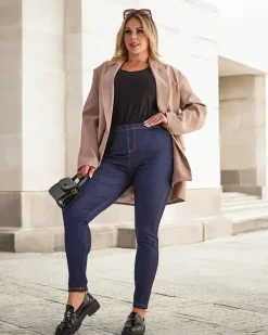 Plus Size|Legginsy / Tregginsy^Royalfashion Damskie spodnie typu tregginsy PLUS SIZE Granatowy