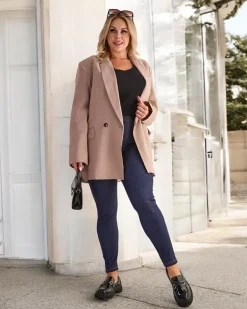 Plus Size|Legginsy / Tregginsy^Royalfashion Damskie spodnie typu tregginsy PLUS SIZE Granatowy