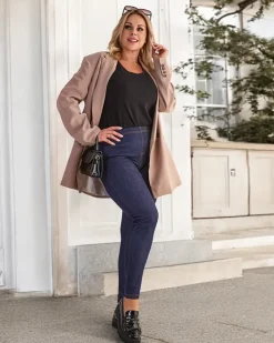 Plus Size|Legginsy / Tregginsy^Royalfashion Damskie spodnie typu tregginsy PLUS SIZE Granatowy