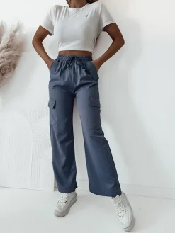 Spodnie Cargo^Royalfashion Damskie spodnie typu bojówki Ecru