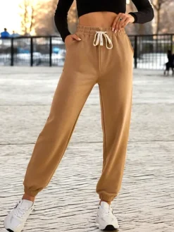 Spodnie Dresowe^Royalfashion Damskie spodnie dresowe brązowy