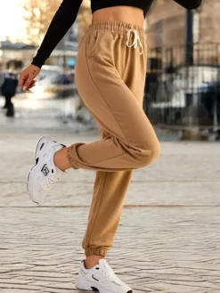 Spodnie Dresowe^Royalfashion Damskie spodnie dresowe brązowy