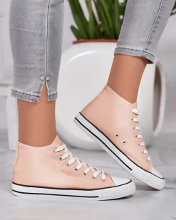 Trampki^Royalfashion Damskie wysokie trampki Tumossa różowy