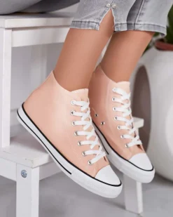 Trampki^Royalfashion Damskie wysokie trampki Tumossa różowy