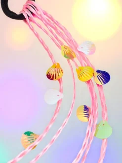 Akcesoria Do Włosów^Royalfashion Doczepiane warkoczyki na gumce z muszelkami Jasnoróżowy