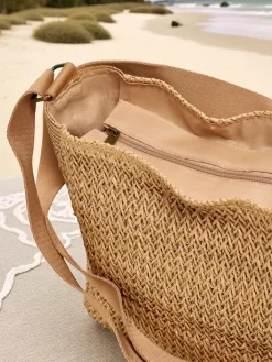 Wiklinowe I Słomiane^Royalfashion Duża słomiana torebka damska Nysa Ariadne Camel