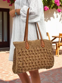 Wiklinowe I Słomiane^Royalfashion Duża słomiana torebka damska Coco Breeze