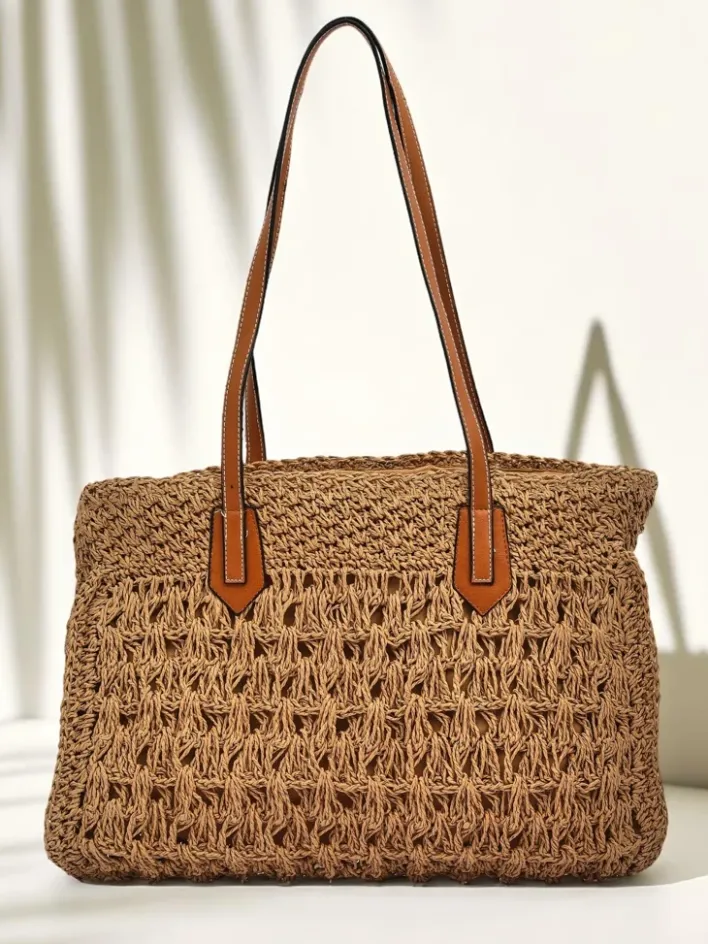 Wiklinowe I Słomiane^Royalfashion Duża słomiana torebka damska Coco Breeze