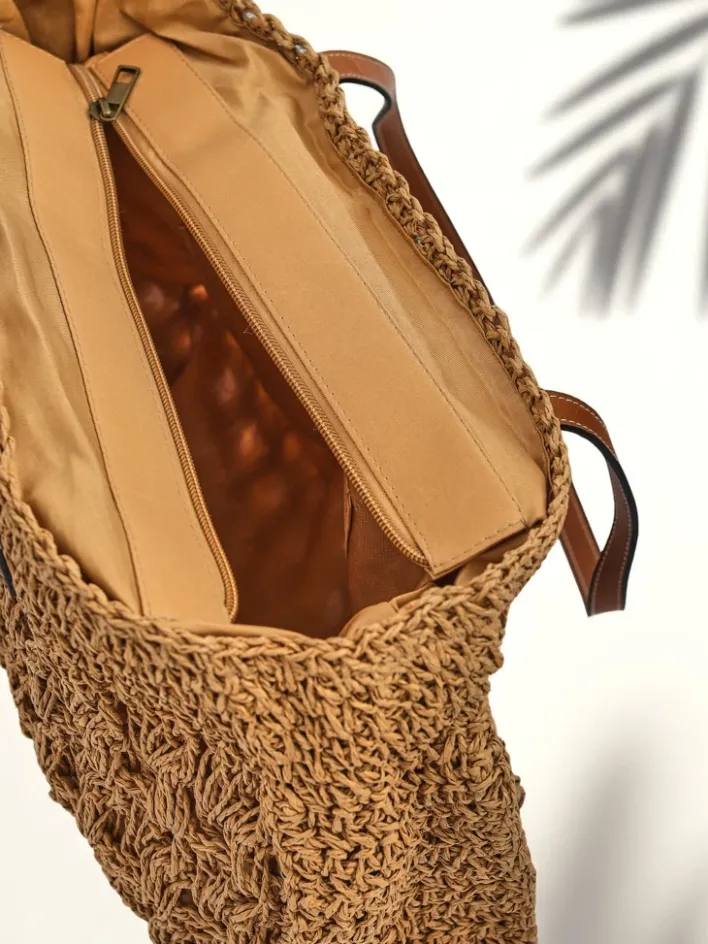 Wiklinowe I Słomiane^Royalfashion Duża słomiana torebka damska Coco Breeze