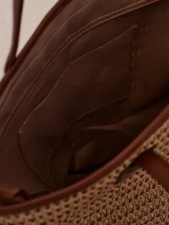 Wiklinowe I Słomiane^Royalfashion Duża słomiana torebka damska Solea Bag brązowy