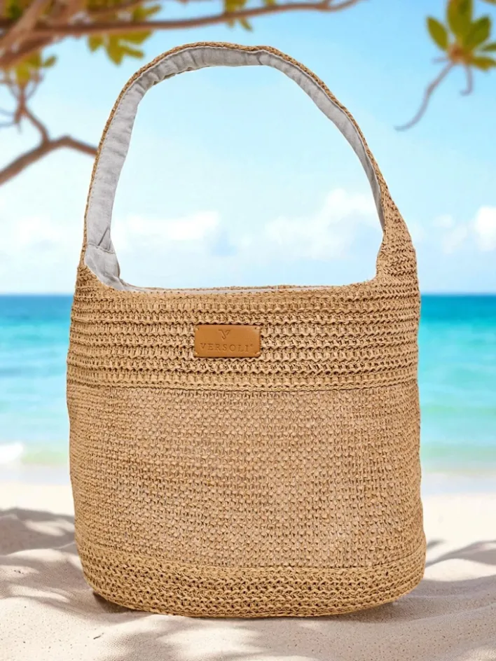 Wiklinowe I Słomiane^Royalfashion Duża słomiana torebka damska Marella Natura Camel