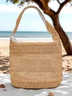 Wiklinowe I Słomiane^Royalfashion Duża słomiana torebka damska Marella Natura Camel