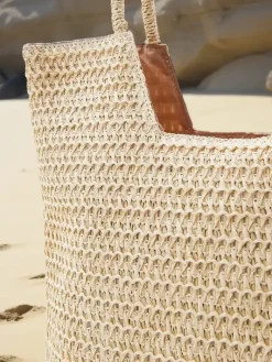 Wiklinowe I Słomiane^Royalfashion Duża słomiana torebka damska letnia beżowy