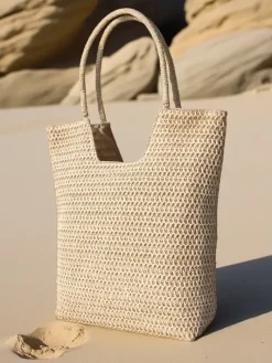 Wiklinowe I Słomiane^Royalfashion Duża słomiana torebka damska letnia beżowy