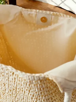 Wiklinowe I Słomiane^Royalfashion Duża słomiana torebka damska jasny brązowy