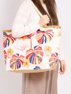 Materiałowe|Torby Plażowe^Royalfashion Duża torba materiałowa z printem Wielokolorowe