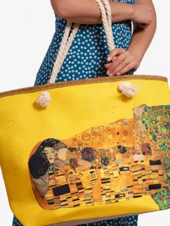 Materiałowe^Royalfashion Duża torba materiałowa żółty