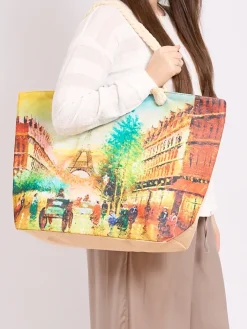 Materiałowe|Torby Plażowe^Royalfashion Duża torba materiałowa z printem Wielokolorowe