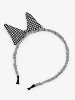 Akcesoria Do Włosów^Royalfashion Dziecięca opaska do włosów z uszkami kotka gołębi szary