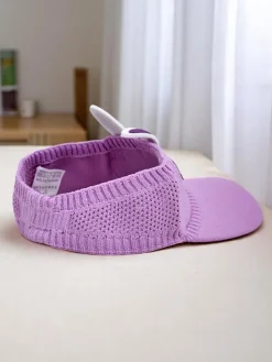 Czapki^Royalfashion Dziecięcy daszek Przeciwsłoneczny Rabbit Ears fioletowy