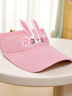 Czapki^Royalfashion Dziecięcy daszek Przeciwsłoneczny Rabbit Ears różowy