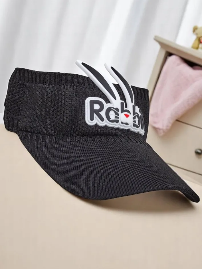Czapki^Royalfashion Dziecięcy daszek Przeciwsłoneczny Rabbit Ears czarny