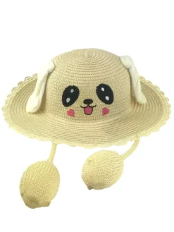 Czapki^Royalfashion Dziecięcy Kapelusz Słomkowy Puppy Paws Hat