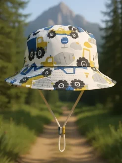 Czapki^Royalfashion Dziecięcy Kapelusz typu Bucket "Wesołe Naszywki"