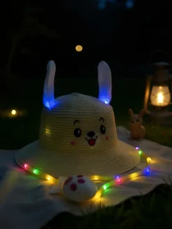 Czapki^Royalfashion Dziecięcy Kapelusz Słomkowy Glow Puppy Hat