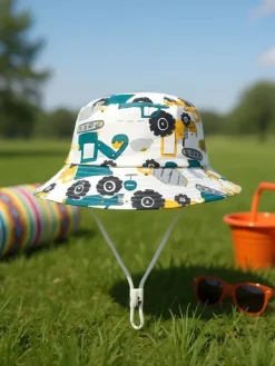 Czapki^Royalfashion Dziecięcy Kapelusz typu Bucket "Wesołe Naszywki"