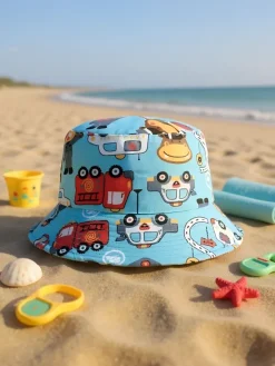 Czapki^Royalfashion Dziecięcy Kapelusz typu Bucket "Wesołe Naszywki"