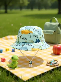 Czapki^Royalfashion Dziecięcy Kapelusz typu Bucket "Wesołe Naszywki"