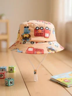 Czapki^Royalfashion Dziecięcy Kapelusz typu Bucket "Wesołe Naszywki"