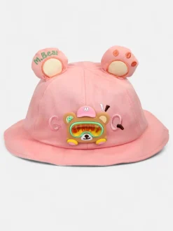 Czapki^Royalfashion Dziecięcy Kapelusz z uszkami Misiowa Radość różowy