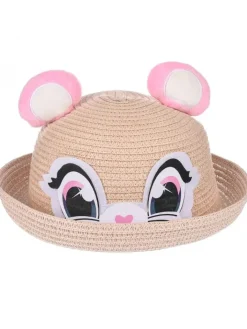 Czapki^Royalfashion Dziecięcy Kapelusz Słomkowy Bear Eyes Straw Hat