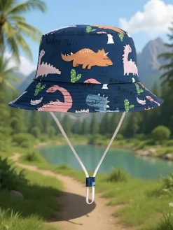 Czapki^Royalfashion Dziecięcy Kapelusz typu Bucket "Wesołe Naszywki"