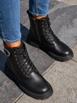 Workery|Botki Sznurowane^Royalfashion Eko skórzane damskie botki Enoll