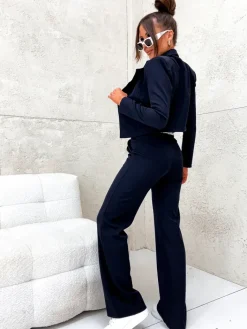 Komplety Damskie^Royalfashion Elegancki damski komplet Granatowy